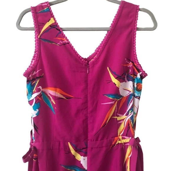 JASMINE & JULIANA Floral Pink Fucsia Romper Birds of Paradise Jumpsuit - Picture 4 of 8
